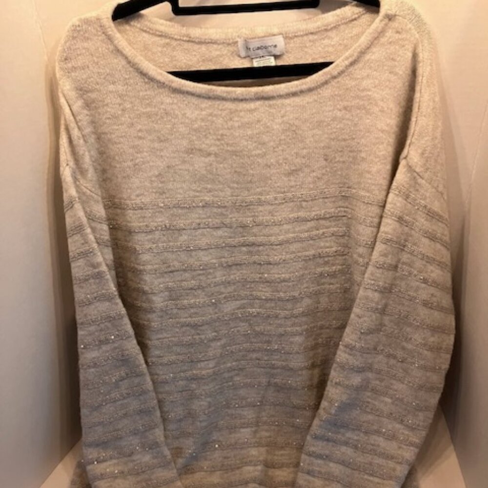 Sparkly Silver and Cream Sweater